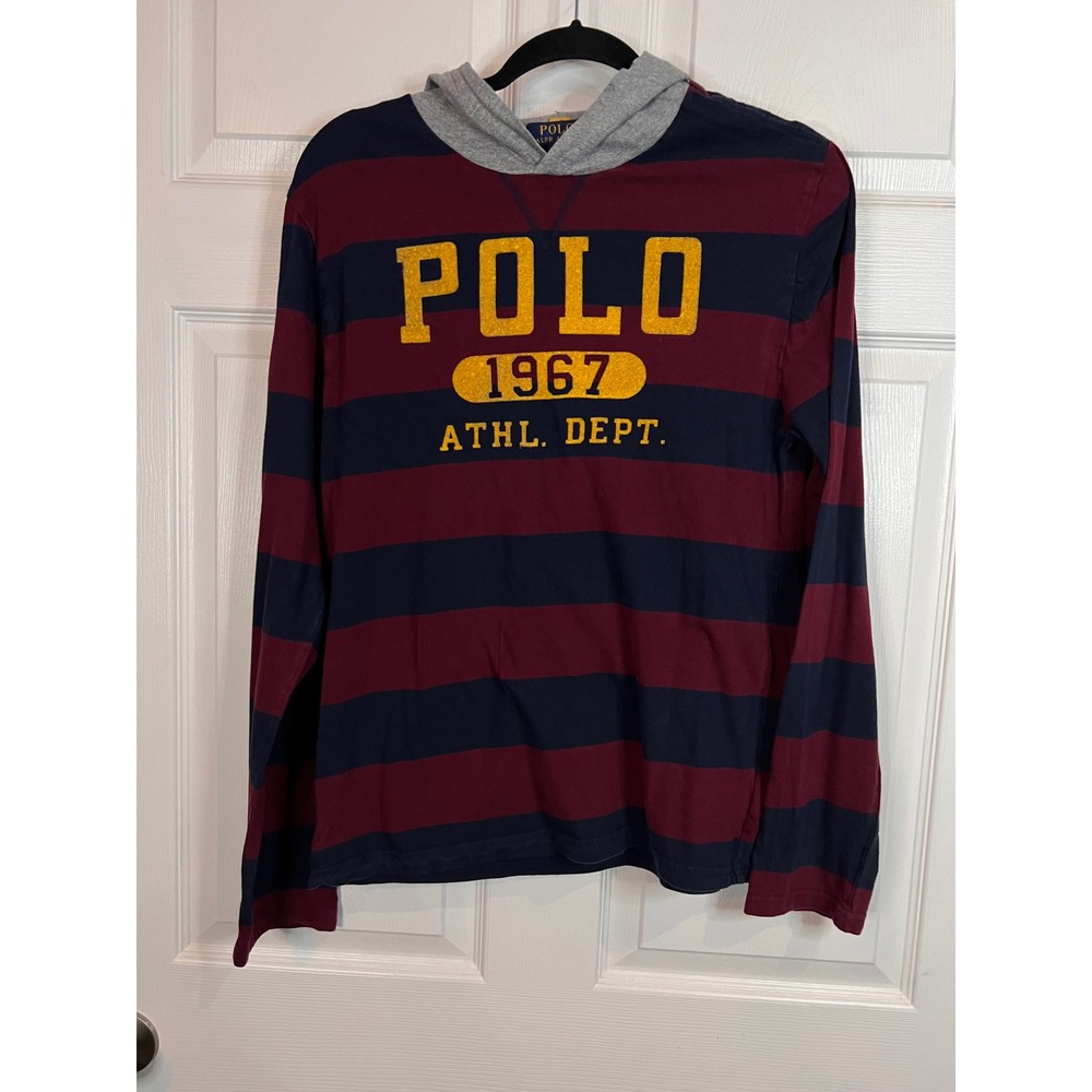 Polo Ralph Lauren Big Boys XL (18-20) Hooded Striped Long Sleeve Tee